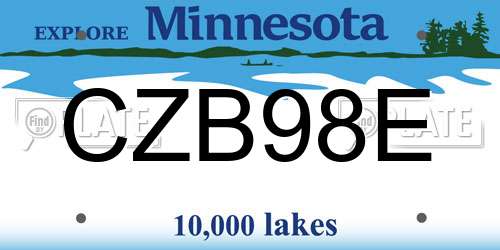 CZB98E Minnesota License Plate