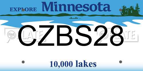 CZBS28 Minnesota License Plate