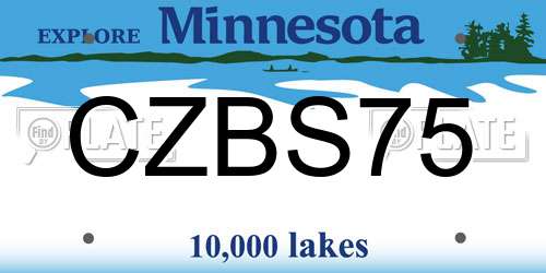 CZBS75 Minnesota License Plate