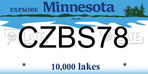 CZBS78 Minnesota License Plate