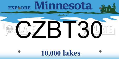 CZBT30 Minnesota License Plate
