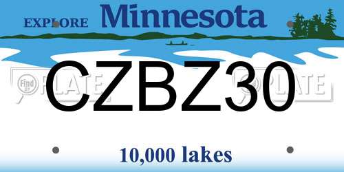 CZBZ30 Minnesota License Plate