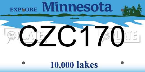 CZC170 Minnesota License Plate