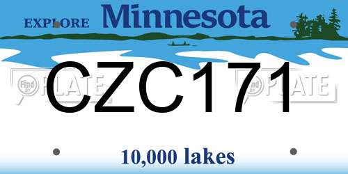 CZC171 Minnesota License Plate