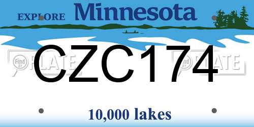 CZC174 Minnesota License Plate