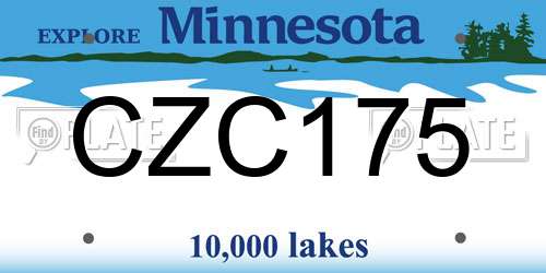 CZC175 Minnesota License Plate