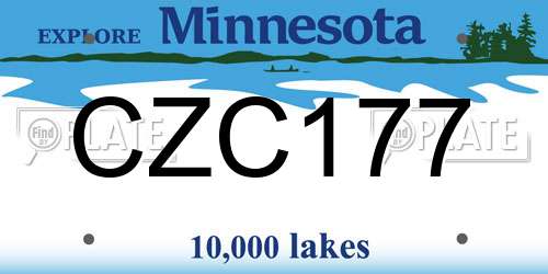 CZC177 Minnesota License Plate