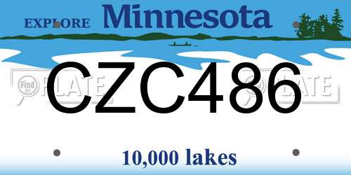 CZC486 Minnesota License Plate