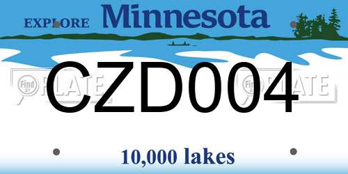 CZD004 Minnesota License Plate