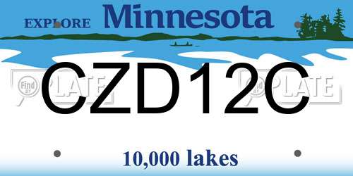 CZD12C Minnesota License Plate