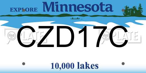 CZD17C Minnesota License Plate