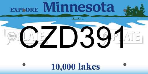 CZD391 Minnesota License Plate