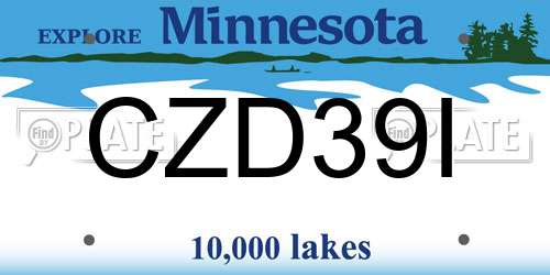 CZD39I Minnesota License Plate