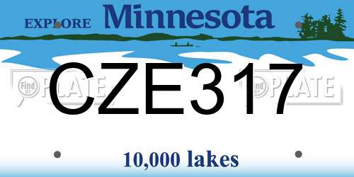 CZE317 Minnesota License Plate