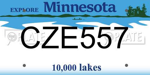 CZE557 Minnesota License Plate