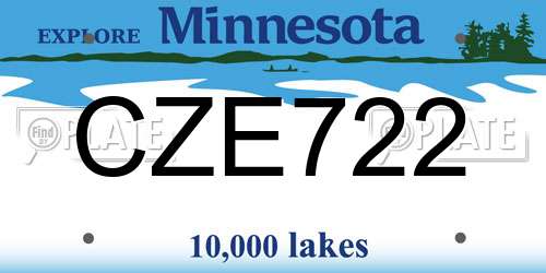 CZE722 Minnesota License Plate