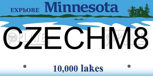 CZECHM8 Minnesota License Plate