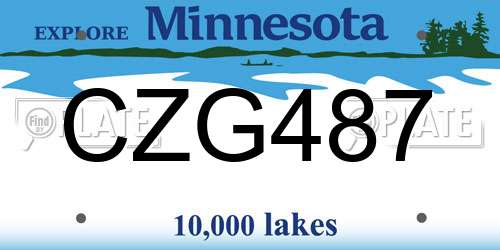 CZG487 Minnesota License Plate