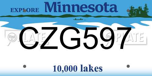 CZG597 Minnesota License Plate