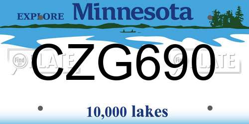 CZG690 Minnesota License Plate