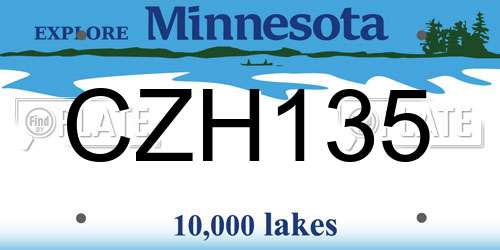CZH135 Minnesota License Plate