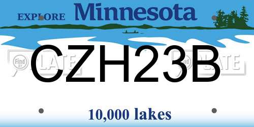 CZH23B Minnesota License Plate