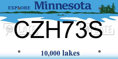 CZH73S Minnesota License Plate