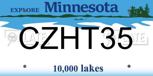 CZHT35 Minnesota License Plate