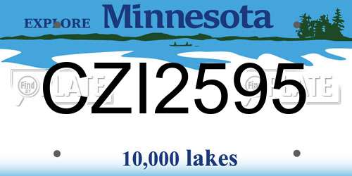 CZI2595 Minnesota License Plate
