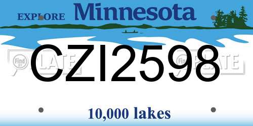 CZI2598 Minnesota License Plate
