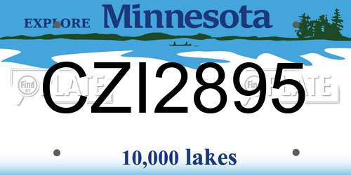 CZI2895 Minnesota License Plate