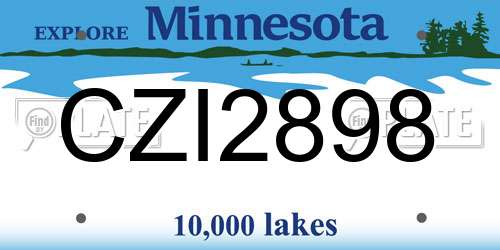 CZI2898 Minnesota License Plate