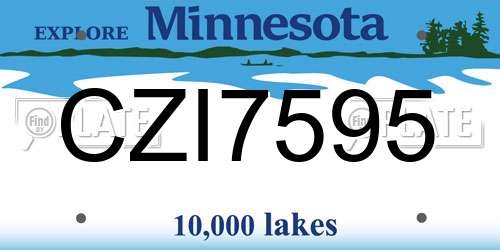 CZI7595 Minnesota License Plate