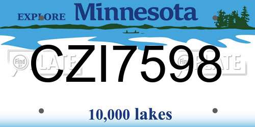 CZI7598 Minnesota License Plate