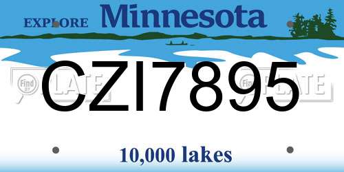 CZI7895 Minnesota License Plate