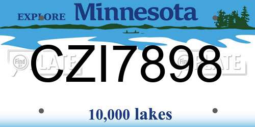 CZI7898 Minnesota License Plate