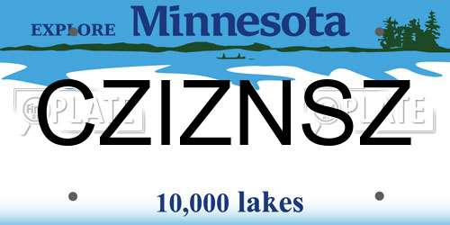 CZIZNSZ Minnesota License Plate