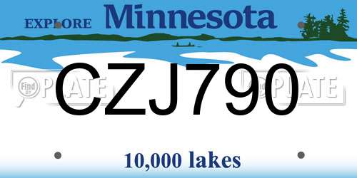 CZJ790 Minnesota License Plate