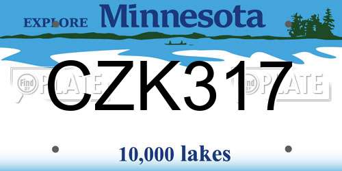 CZK317 Minnesota License Plate