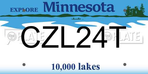CZL24T Minnesota License Plate