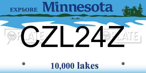 CZL24Z Minnesota License Plate