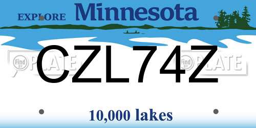 CZL74Z Minnesota License Plate