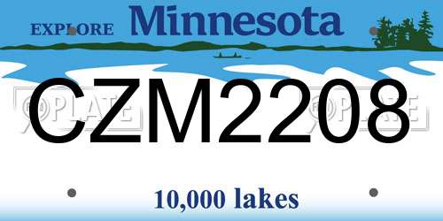 CZM2208 Minnesota License Plate