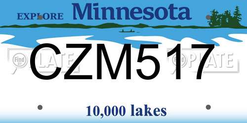 CZM517 Minnesota License Plate
