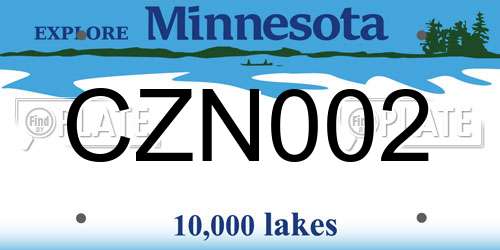 CZN002 Minnesota License Plate