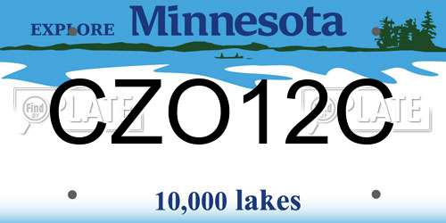 CZO12C Minnesota License Plate