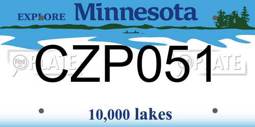 CZP051 Minnesota License Plate