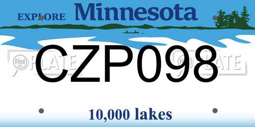 CZP098 Minnesota License Plate