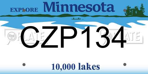 CZP134 Minnesota License Plate