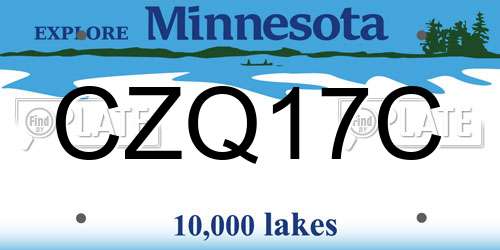 CZQ17C Minnesota License Plate